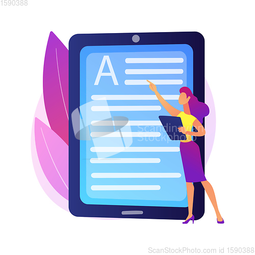 Image of Book online reading vector concept metaphor.