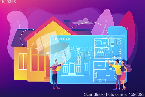 Image of Real estate floor plan concept vector illustration