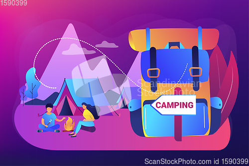 Image of Summer camping concept vector illustration.