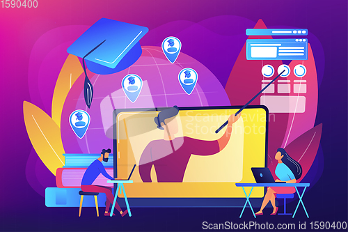 Image of Global online education concept vector illustration.