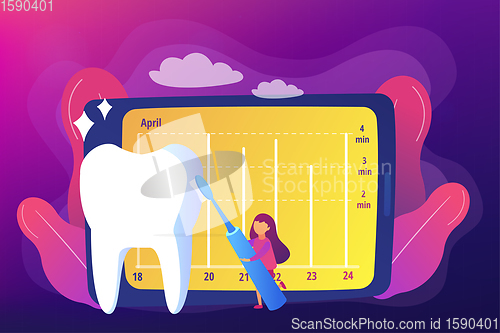 Image of Childrens electric toothbrush concept vector illustration