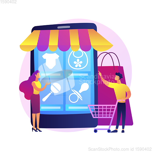 Image of Online shopping vector concept metaphor