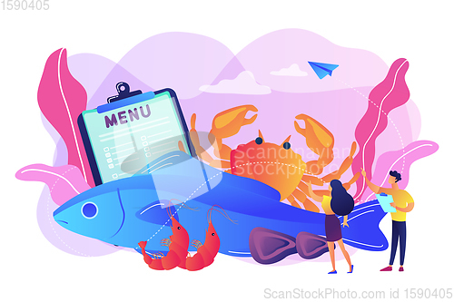 Image of Seafood menu concept vector illustration.