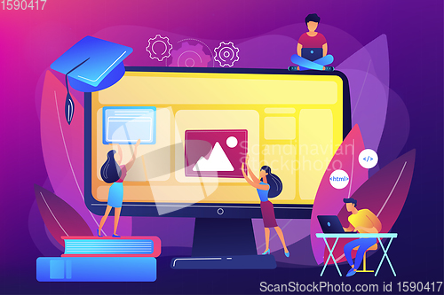 Image of Web development courses concept vector illustration
