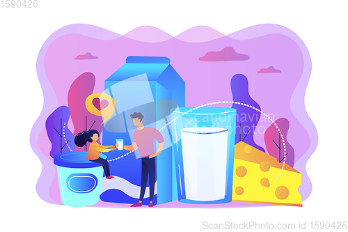 Image of Dairy products concept vector illustration.