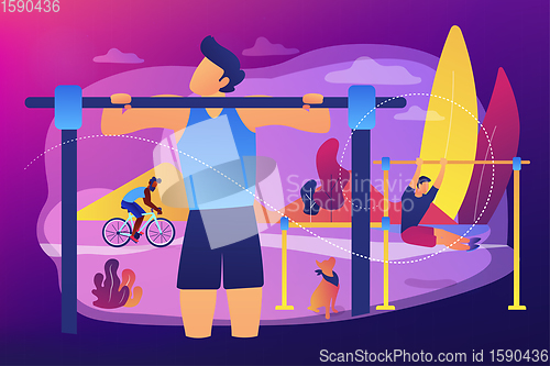 Image of Outdoor workout concept vector illustration.