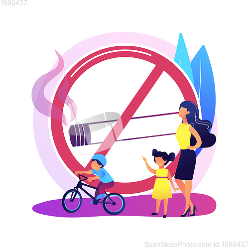 Image of Smoke free zone vector concept metaphor