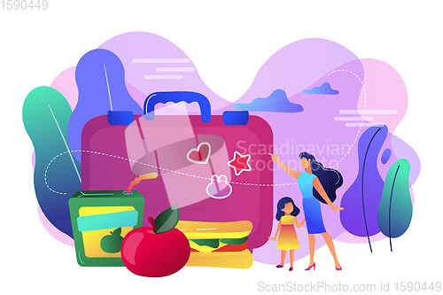 Image of Kids lunch box concept vector illustration.