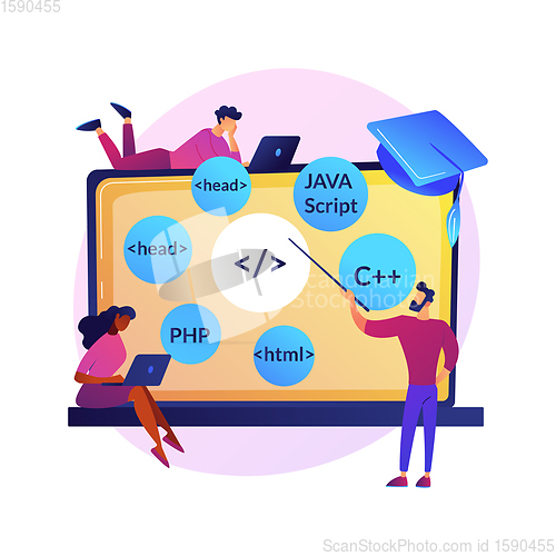 Image of Programming languages learning vector concept metaphor.