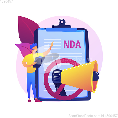 Image of Non disclosure agreement vector concept metaphor