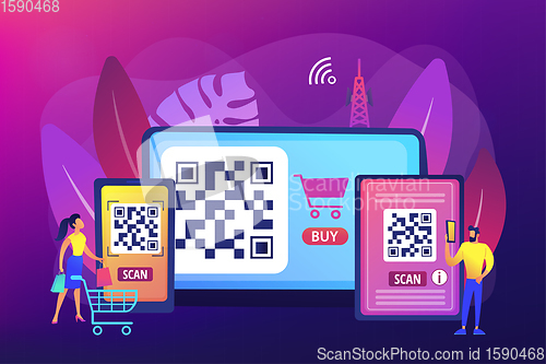 Image of QR code concept vector illustration