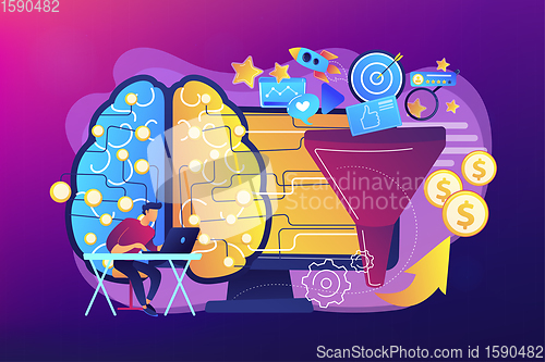 Image of AI-powered marketing tools concept vector illustration