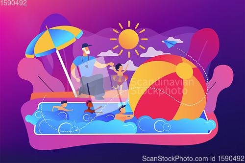 Image of Swim camp concept vector illustration.