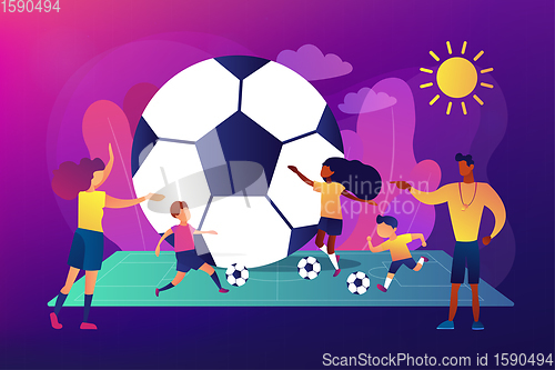 Image of Soccer camp concept vector illustration.
