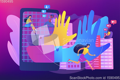 Image of Digital overload concept vector illustration