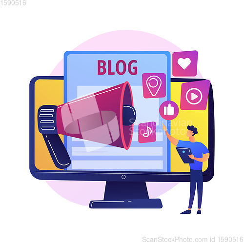 Image of Blogging online vector concept metaphor