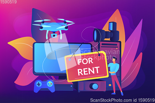 Image of Renting electronic device concept vector illustration.