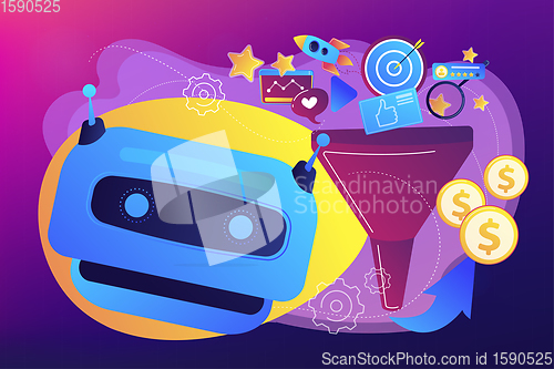 Image of AI-powered marketing tools concept vector illustration.