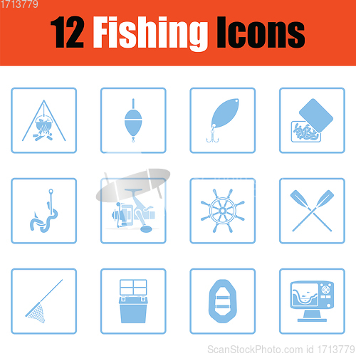 Image of Fishing icon set