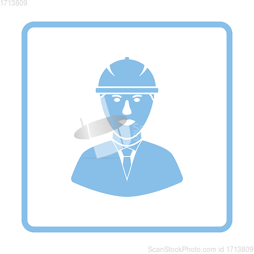 Image of Icon of construction worker head in helmet
