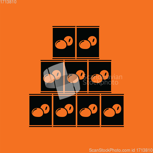 Image of Stack of olive cans icon