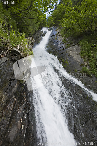 Image of Waterfall falling from far up