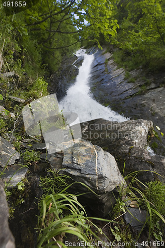 Image of Rock eroded by waterfall
