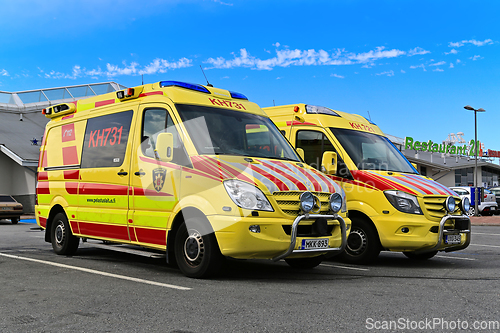 Image of Two Ambulances Parked