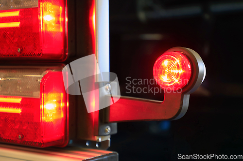 Image of Tail Light of Truck Detail