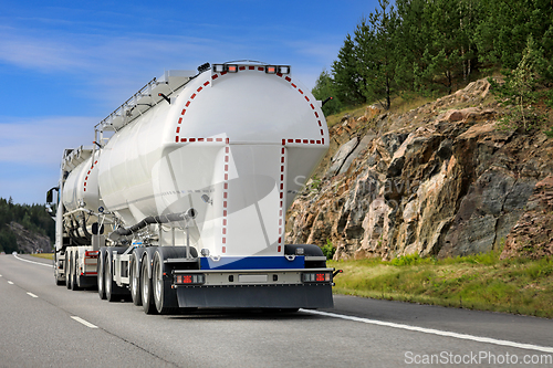 Image of White Tank Truck Transport 