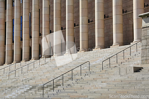 Image of The Parliament House, Helsinki Finland, Entrance