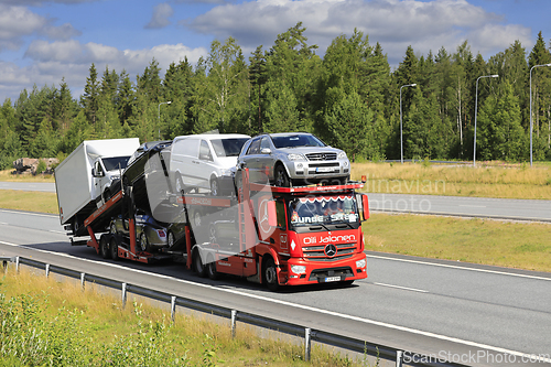 Image of Mercedes-Benz Actros Vehicle Carrier on the Move