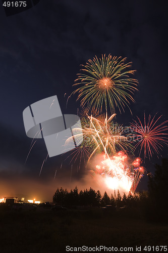 Image of Multiple explosion fireworks display