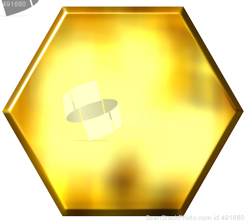 Image of 3D Golden Hexagon