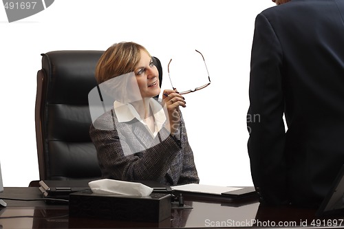 Image of Woman Executive in team meeting