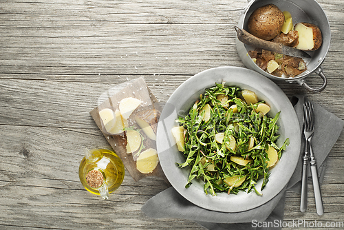 Image of Dandelion salad potatoes