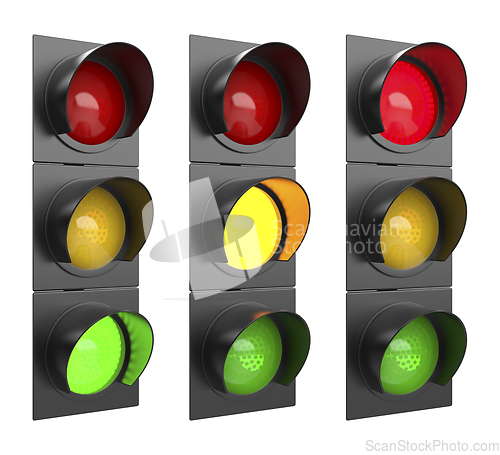 Image of Set of traffic lights