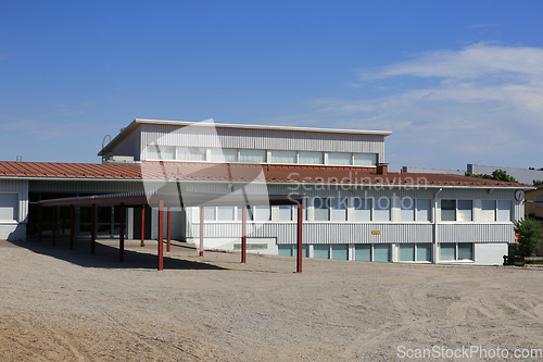 Image of School Building with Empty Yard 