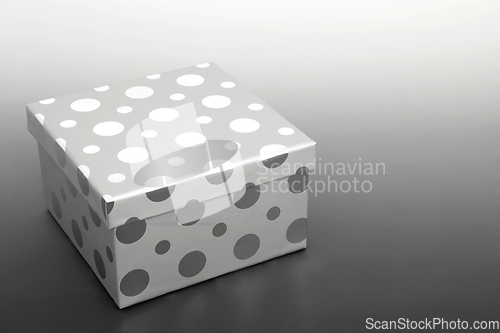 Image of Silver Grey Polka Dot Gift Box  