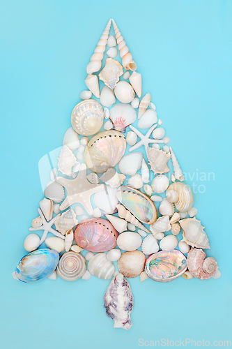 Image of Abstract Sea Shell Christmas Tree Concept Shape