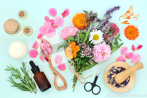 Image of Flowers and Herbs for Preparation of Essential Oils 