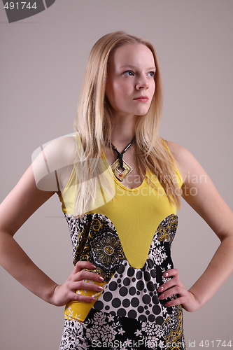 Image of Fashion model in studio