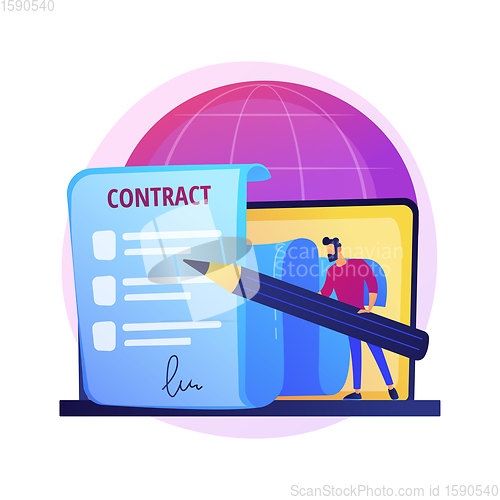 Image of Electronic contract vector concept metaphor