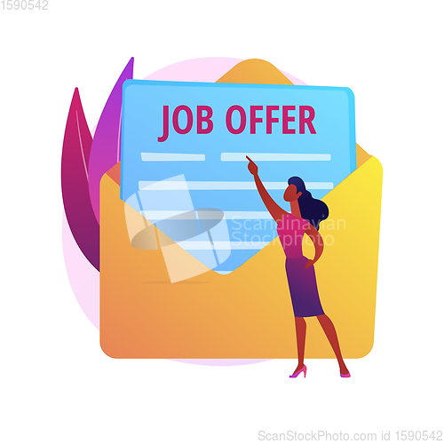 Image of Job offer letter vector concept metaphor