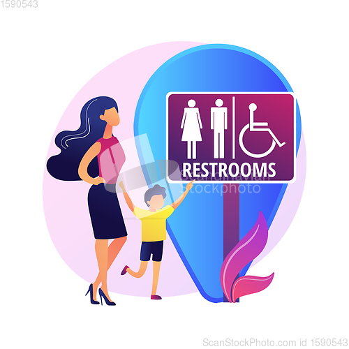 Image of Public restrooms vector concept metaphor