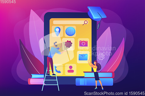 Image of Mobile app development courses concept vector illustration