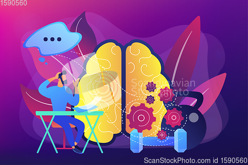 Image of Brain and memory training vector illustration