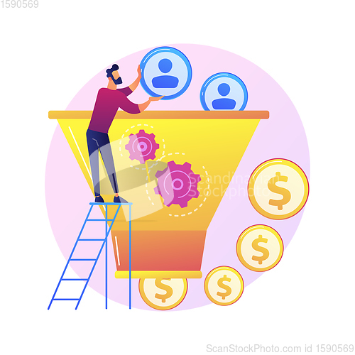 Image of Sales funnel vector concept metaphor