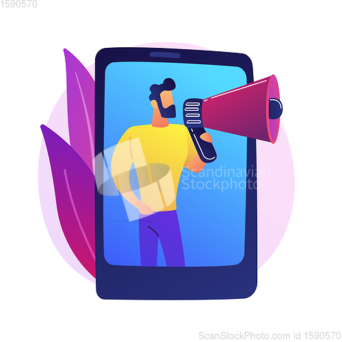 Image of Mobile marketing, SMM vector concept metaphor.
