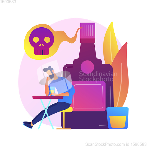 Image of Alcoholism vector concept metaphor